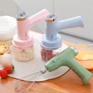 Hand Held 3 in 1 USB Electric Egg Beater Automatic Food Blender Garlic Meat